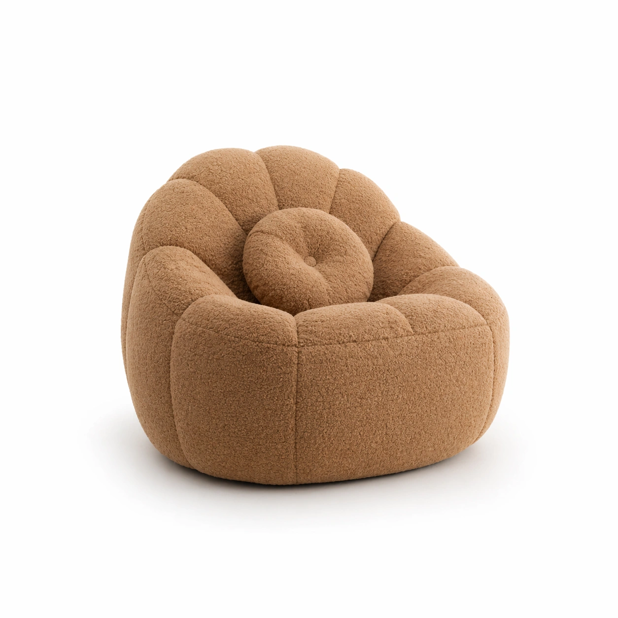 Sillon redondo tapizado estilo boucle-selviao